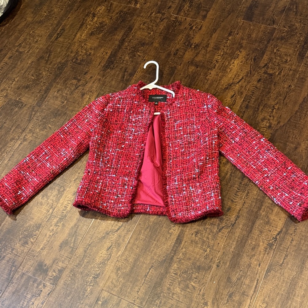 Liverpool Red frayed hem jacket XS